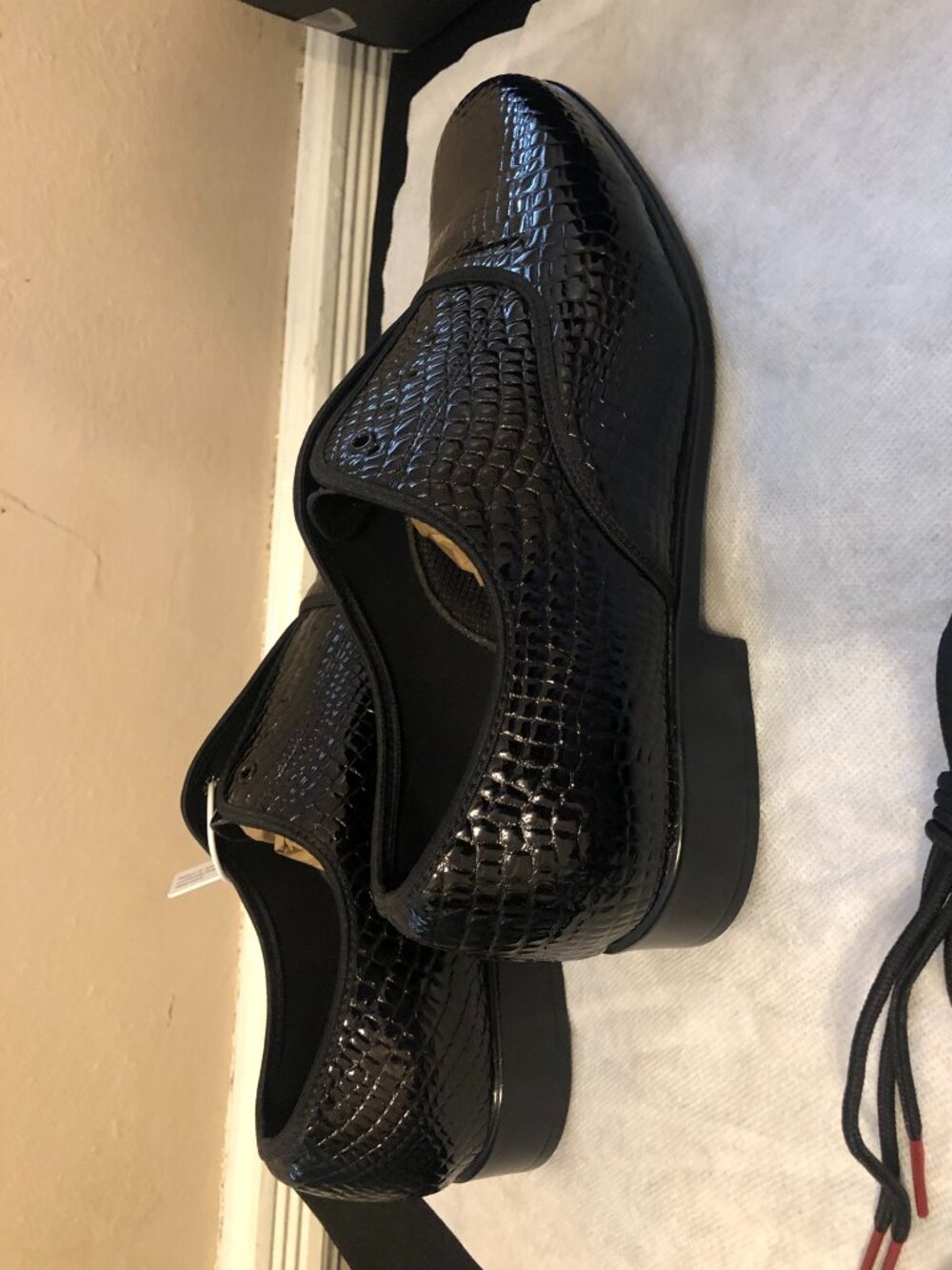 DanceandSway Mens Black Patent Croc Embossed Oxford Dance Shoes Sz 11 EU 43 - Picture 8 of 11